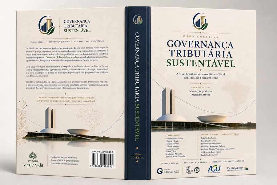 Governança Tributária Sustentável: capa, lombada e contracapa da obra coletiva