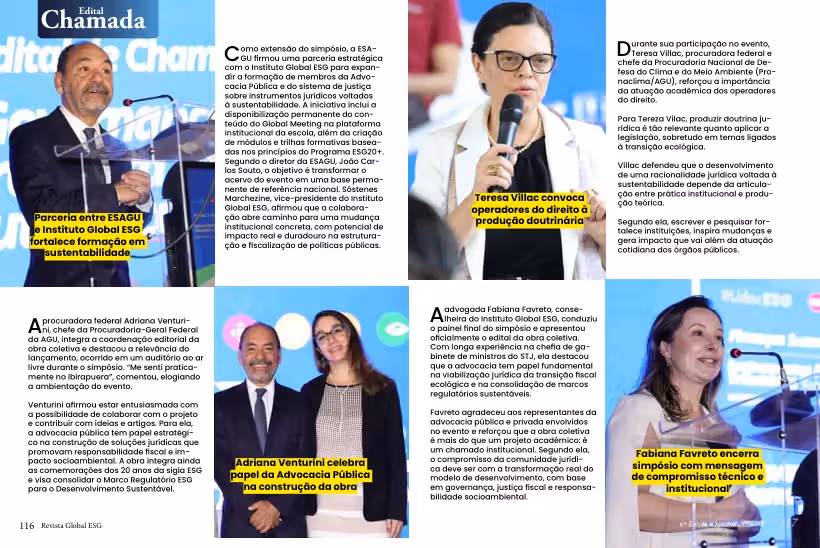 Cobertura da parceria com a ESAGU na Revista Global ESG