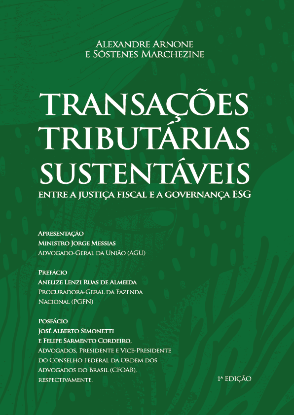 Capa do livro Transações Tributárias Sustentáveis, de Alexandre Arnone e Sóstenes Marchezine