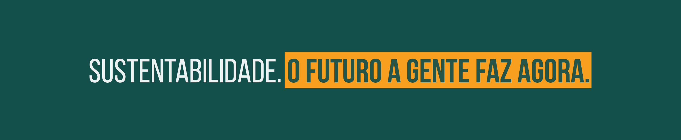 Sustentabilidade: o futuro a gente faz agora